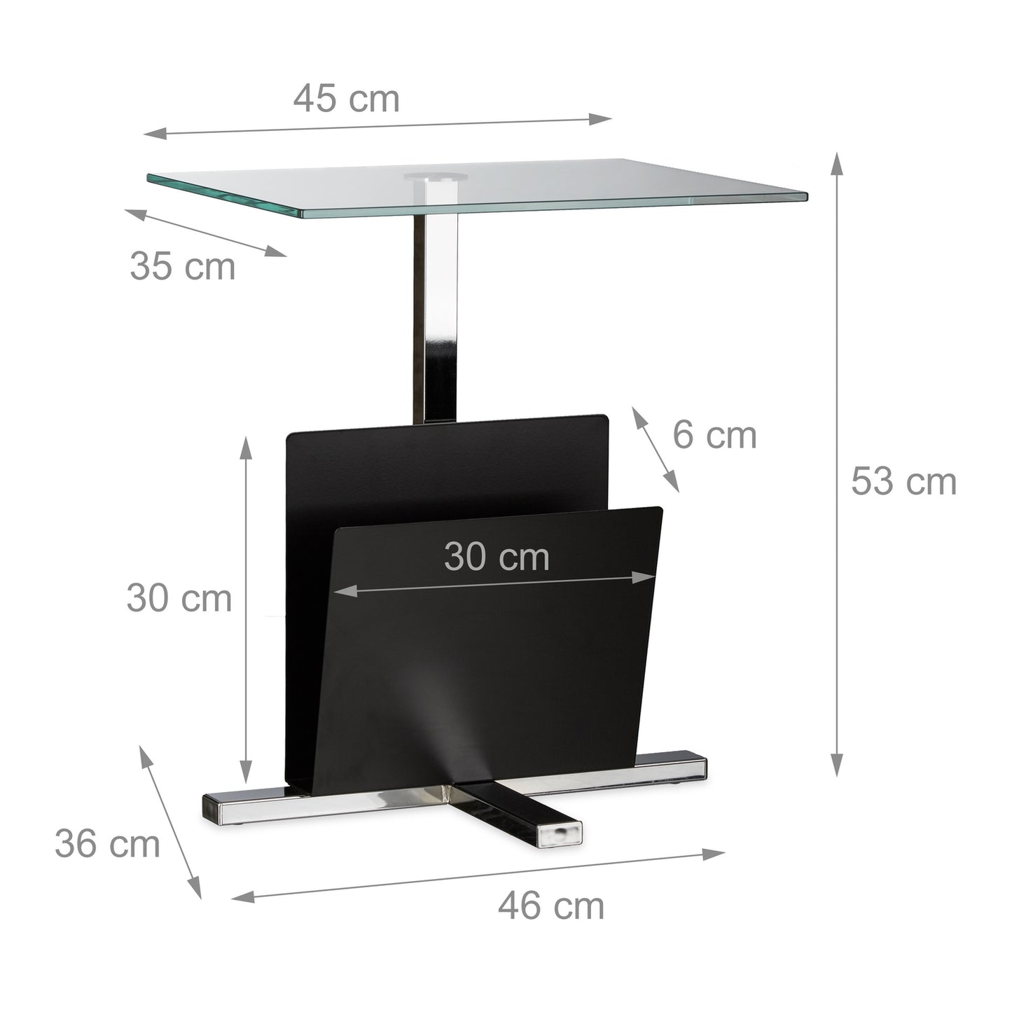 Side table with magazine rack