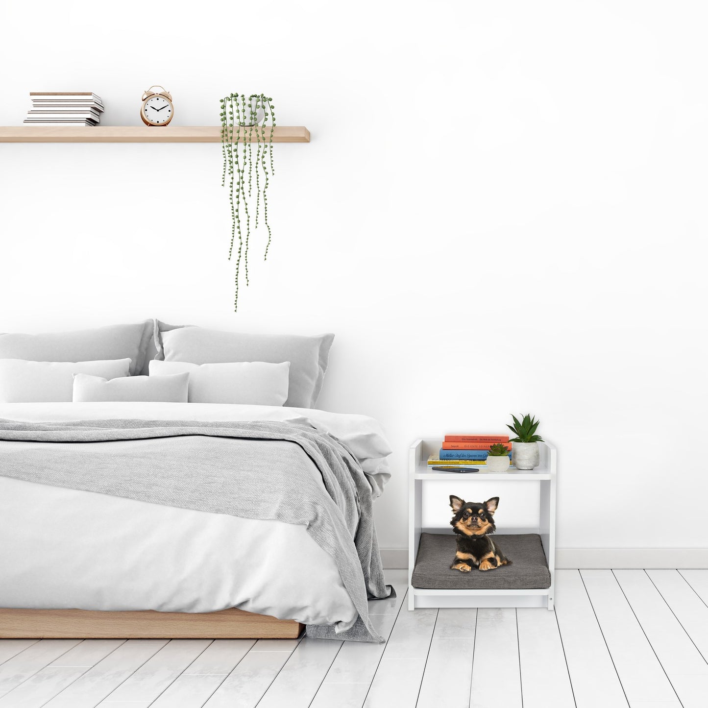 Side table with pet cushion