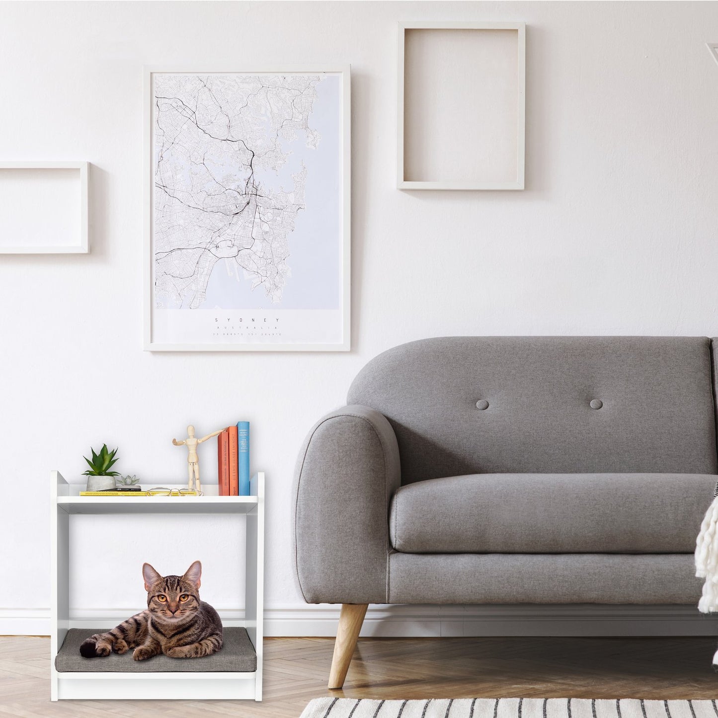 Side table with pet cushion