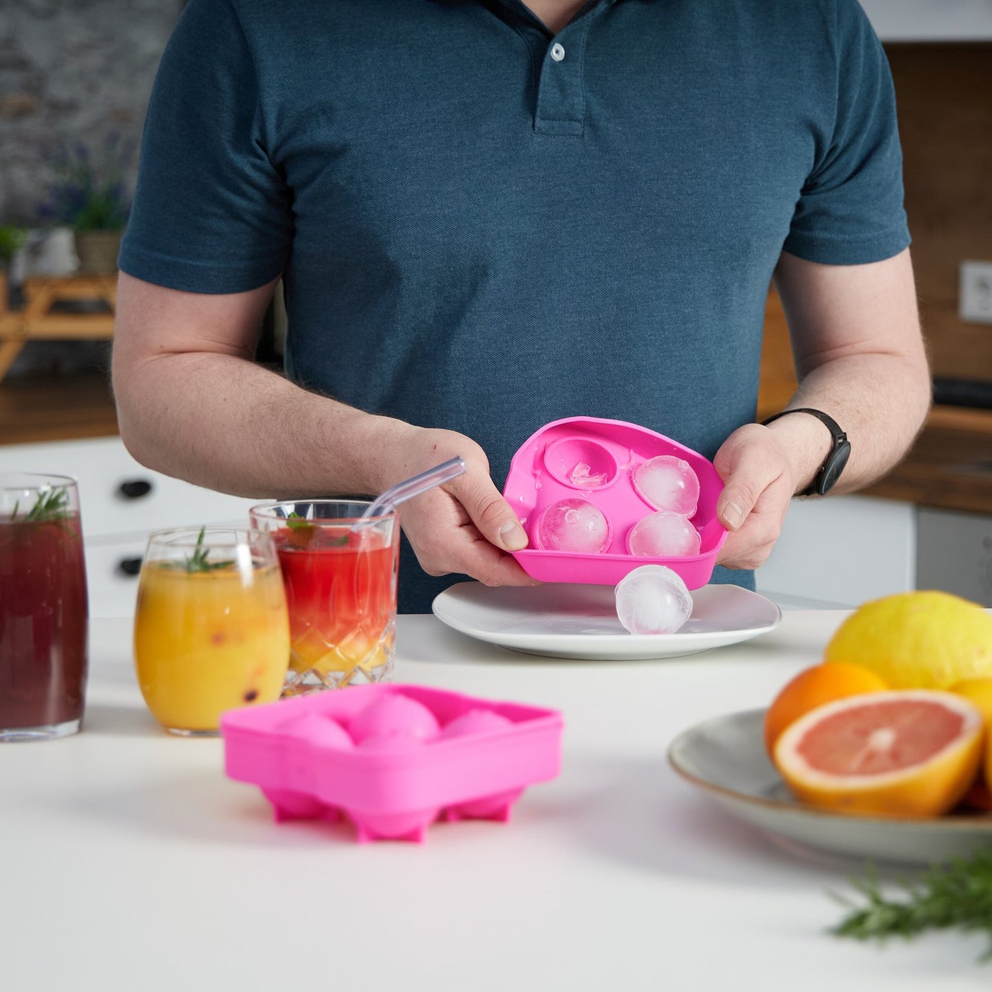 Silicone ice cube mold set of 2