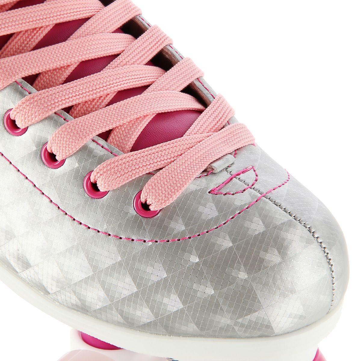 Silver-Pink Roller Skates, Size 36