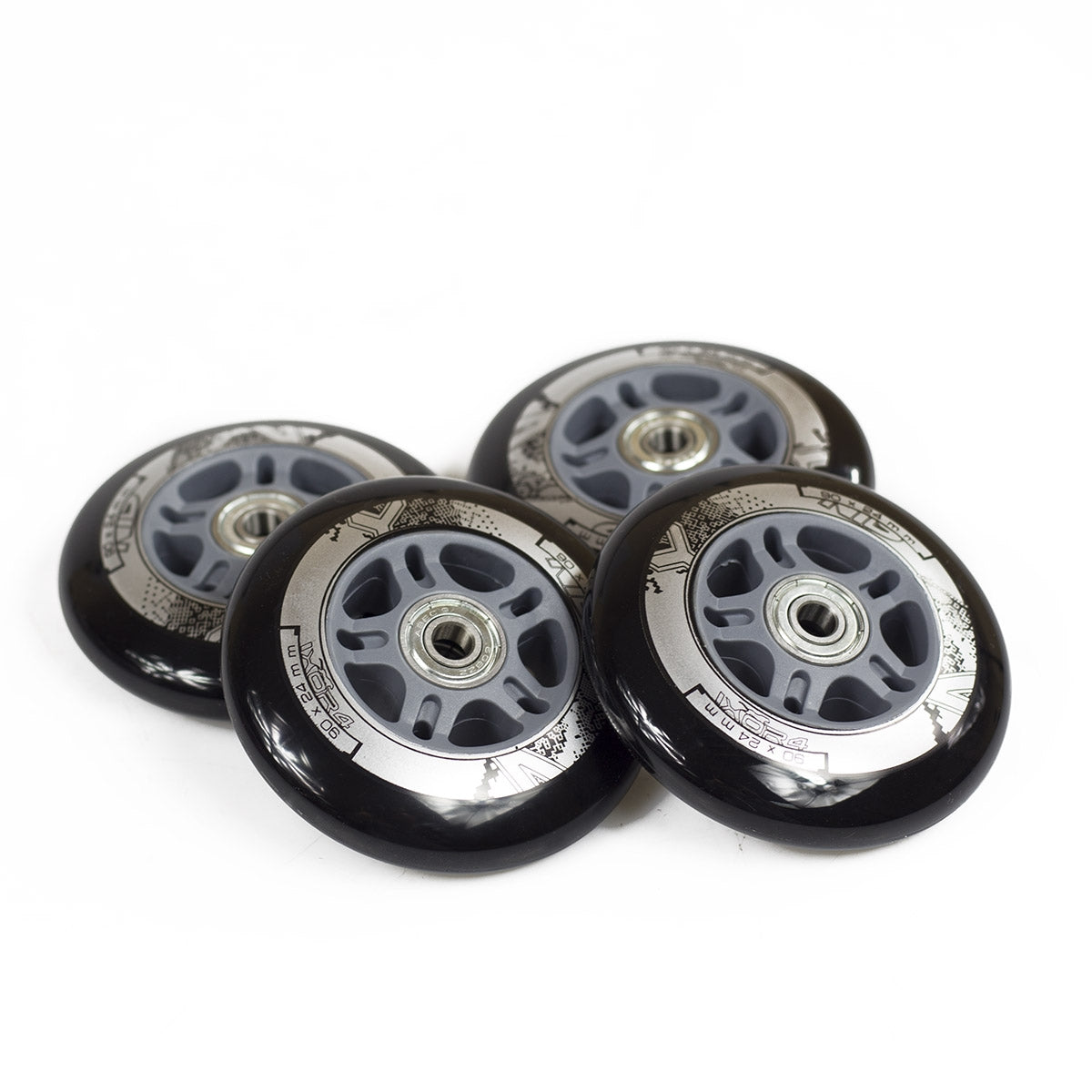 Skateboard Wheels 90x24 82A & ABEC-9 Bearings Set