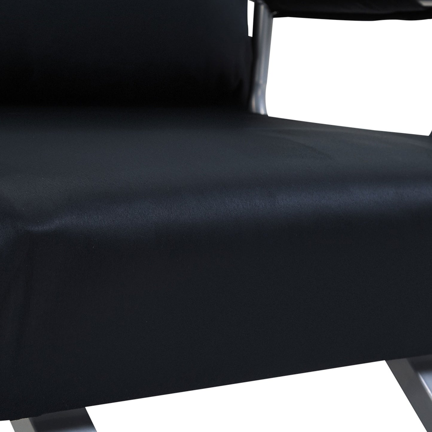 Folding sofa bed chair, black - adjustable, 120 kg capacity