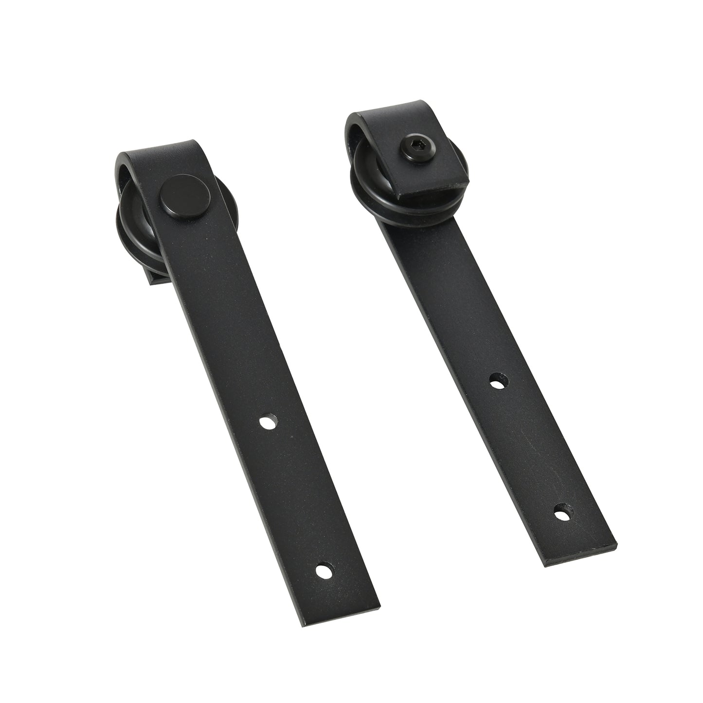 Black carbon steel sliding door kit for double doors, 200 cm
