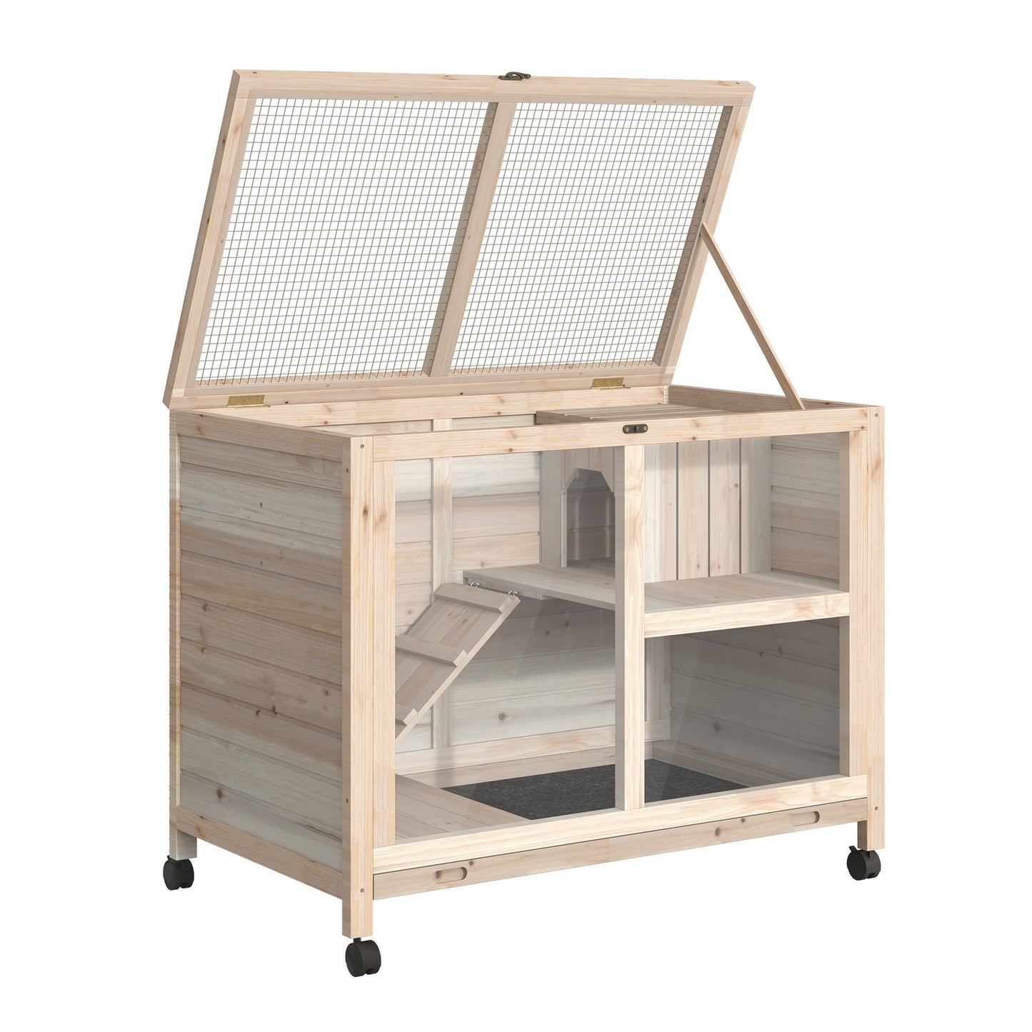 Guinea pig cage 91.5x53.3x73 cm, Winter-proof spruce wood
