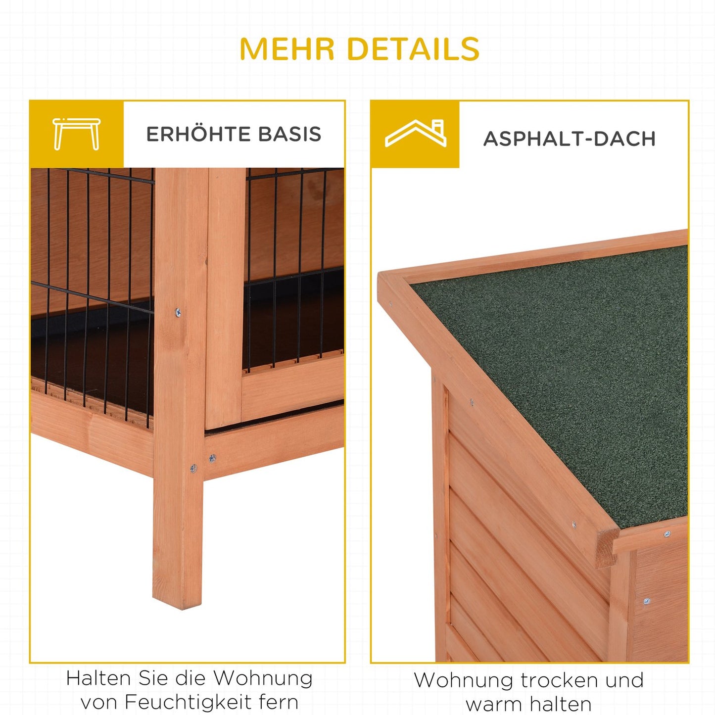 Double decker guinea pig cage, spruce, 136.4 x 50 x 93 cm