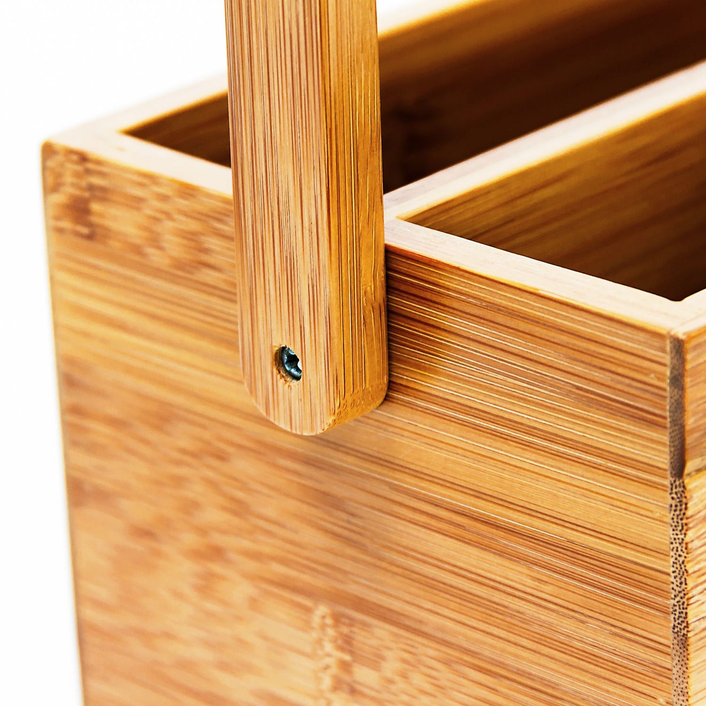 Small bamboo storage with carrying handle