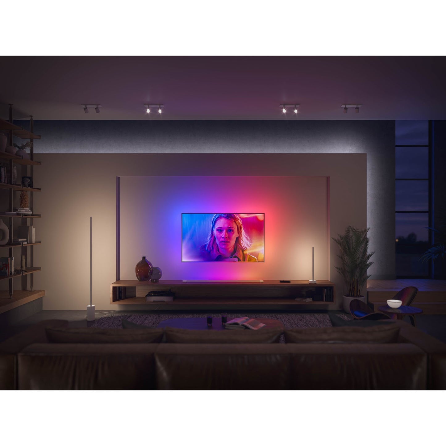 Smart LED Floor Lamp, White & Color Ambiance, Bluetooth Control