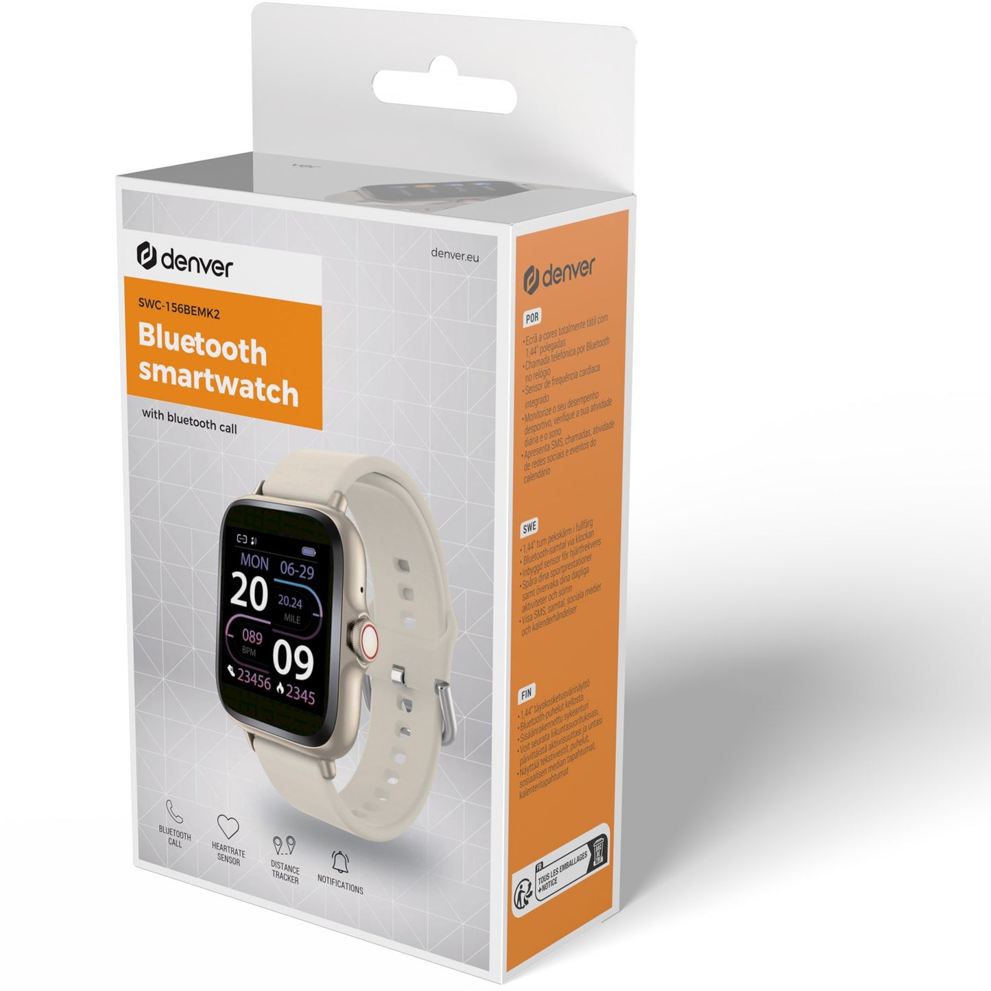SmartWatch 1.44" display Heart sensor Beige