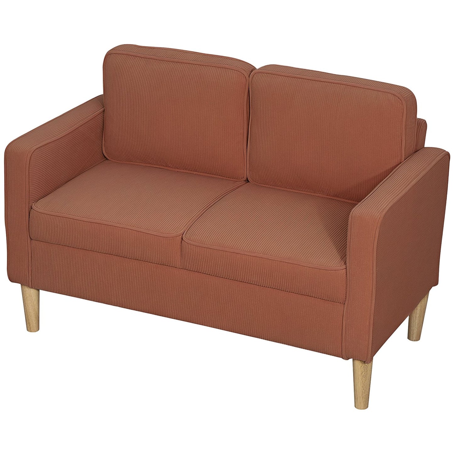 Pink 2-seater sofa with storage, modern upholstered design