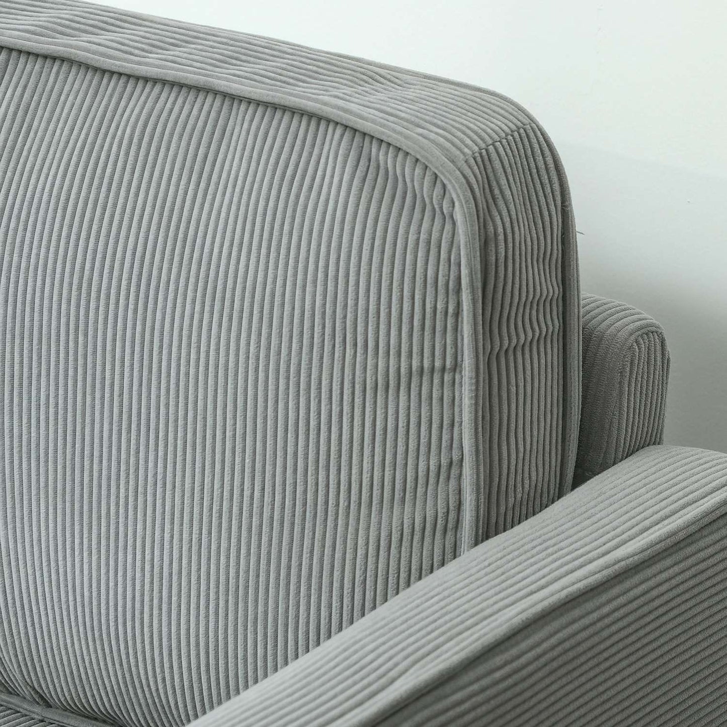 Small 2-seater sofa with storage, corduroy look, light grey