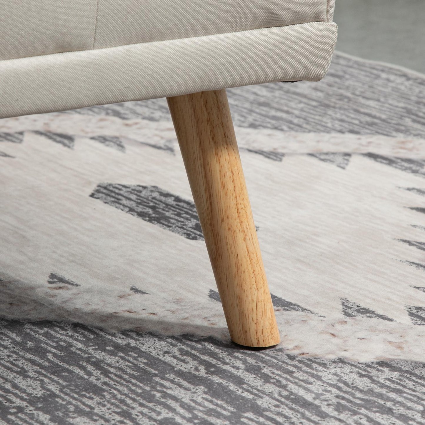 Scandi Design Linen-Look 3-seat sofa bed, with folding table