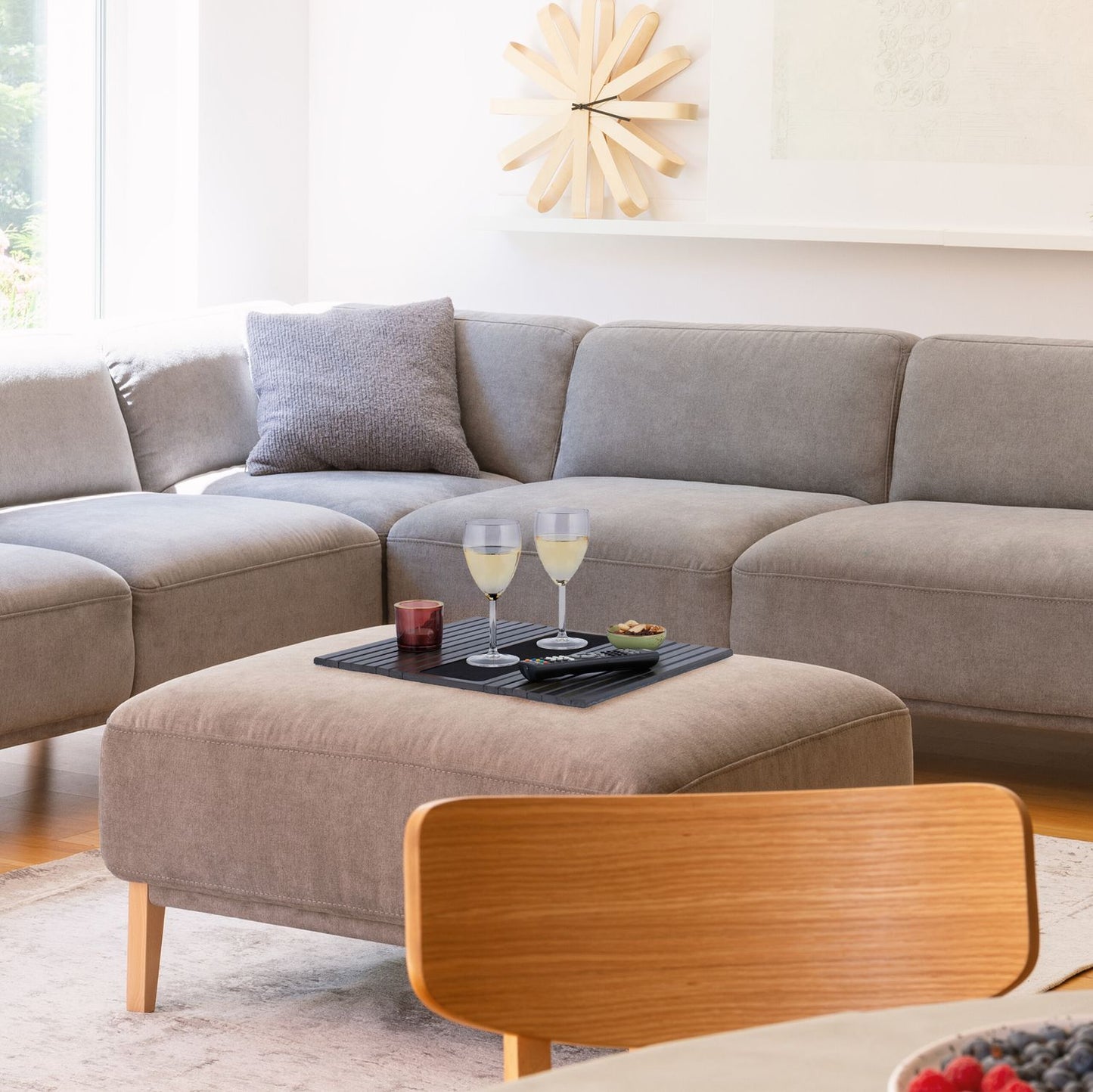 Sofa tray in dark brown bamboo