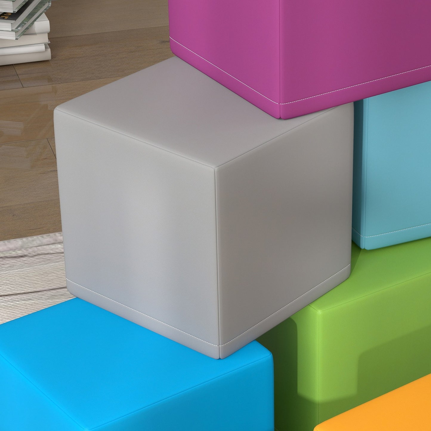 Building blocks in soft foam, artificial leather - 12 pieces
