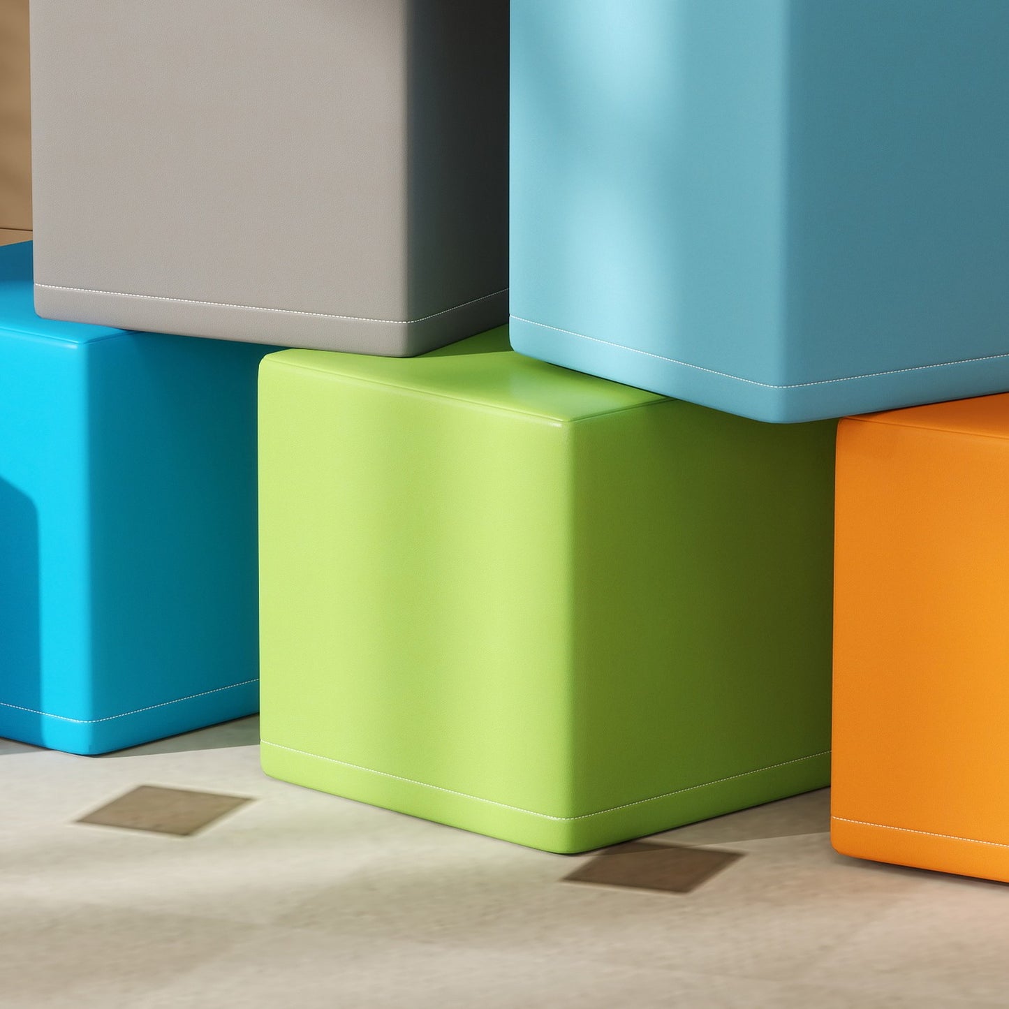 Building blocks in soft foam, artificial leather - 12 pieces