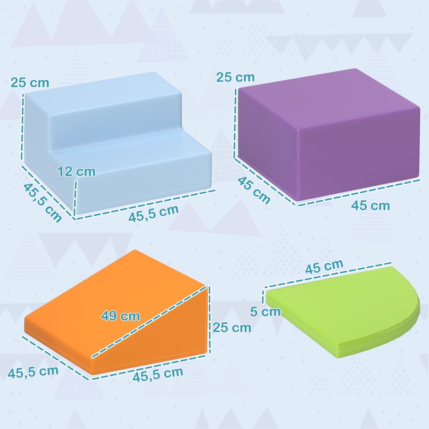 Foam Building Blocks - Soft, Safe, Faux Leather, Ages 1-3
