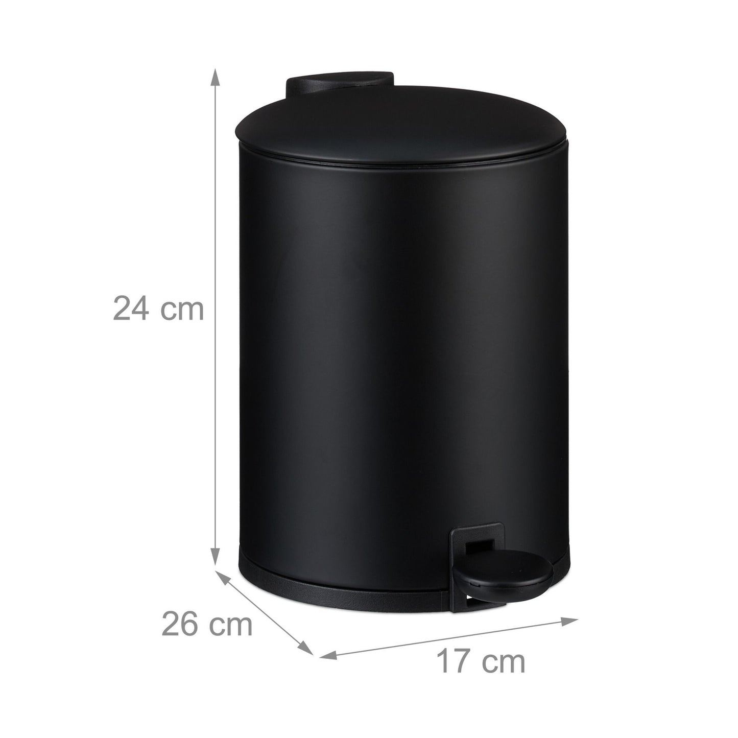 Soft-Close 3L Bathroom Bin – Foot Pedal, Removable Liner
