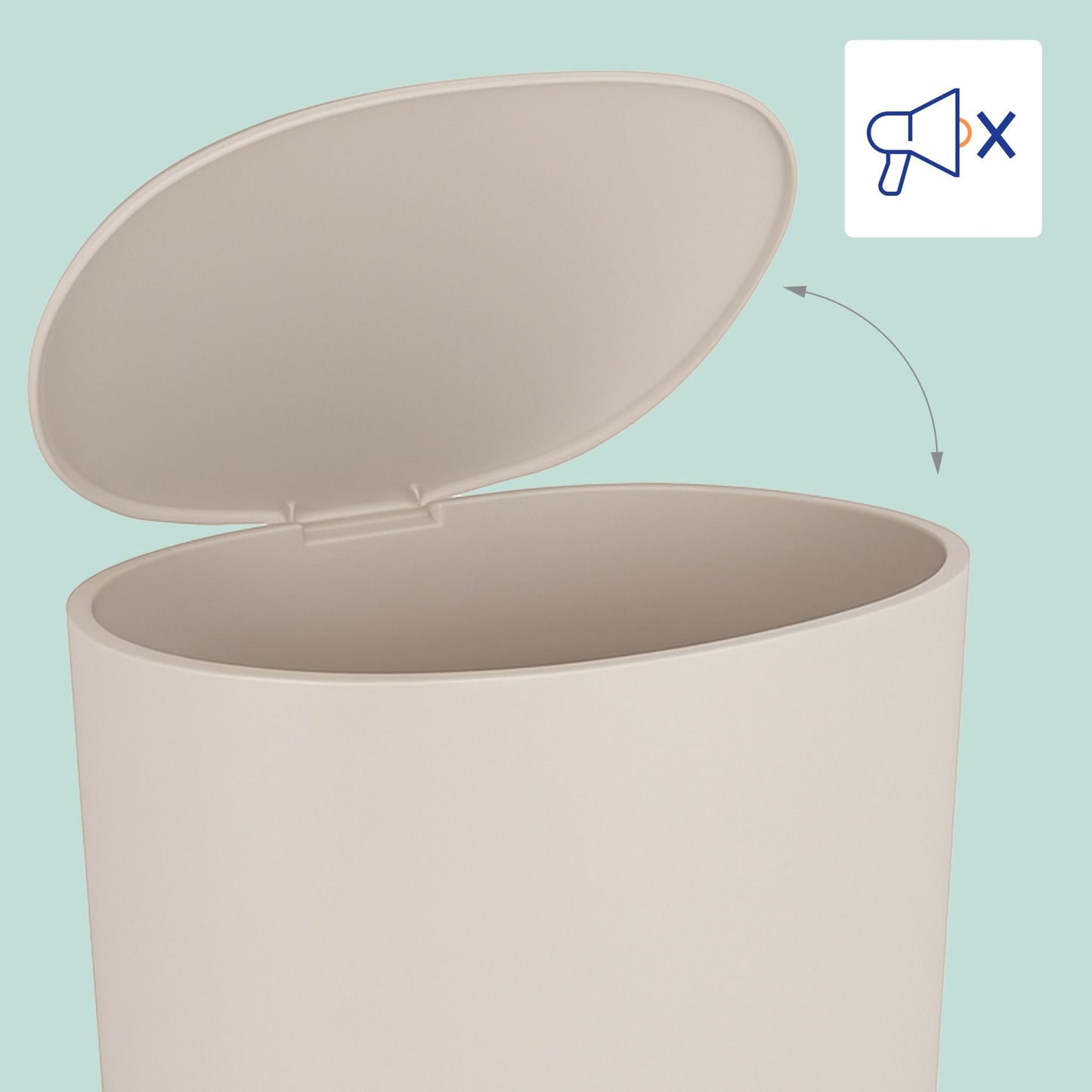 Soft-Close Bathroom Pedal Bin, 7L, Plastic