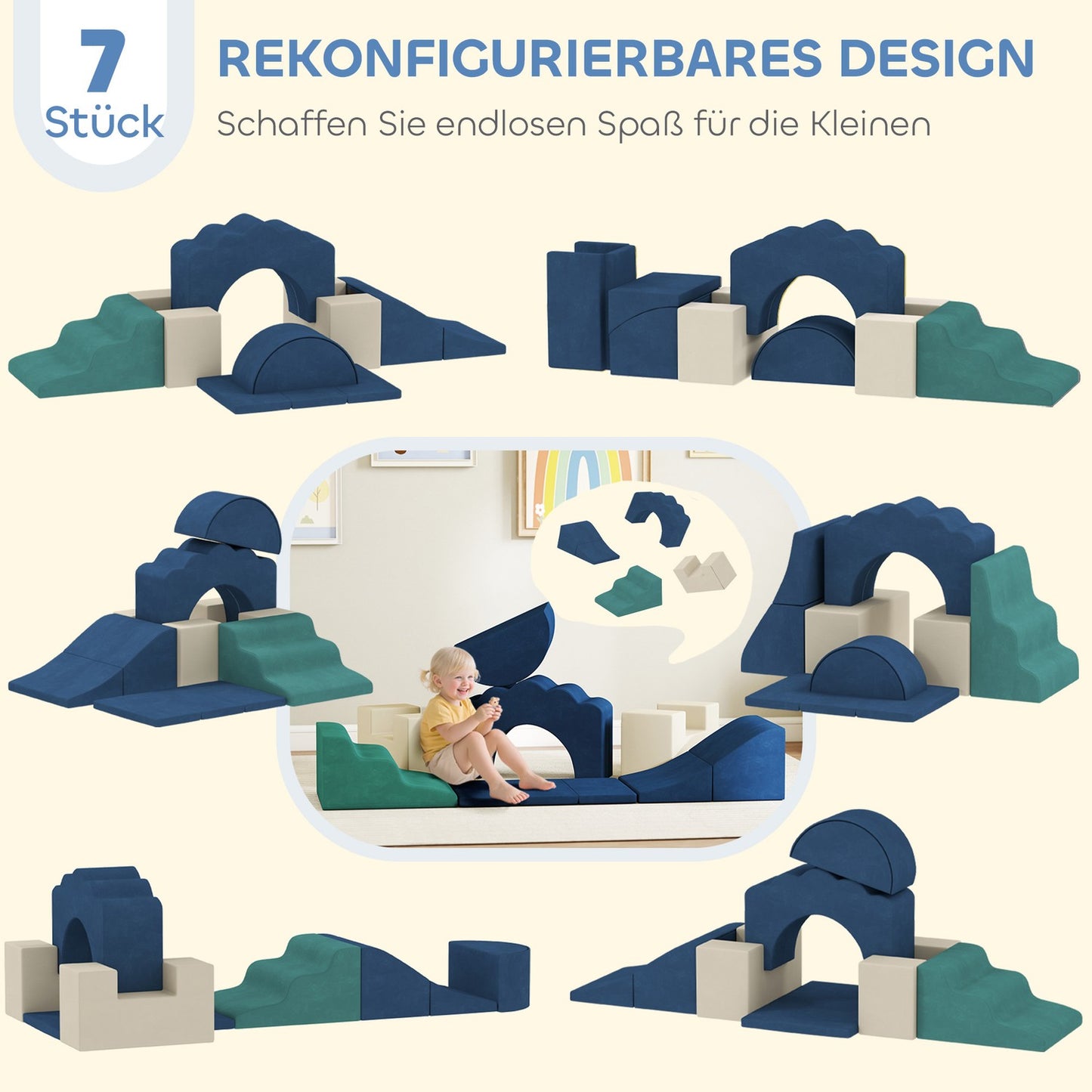 Soft Foam Climbing Blocks Set for Toddlers, Indoor Use