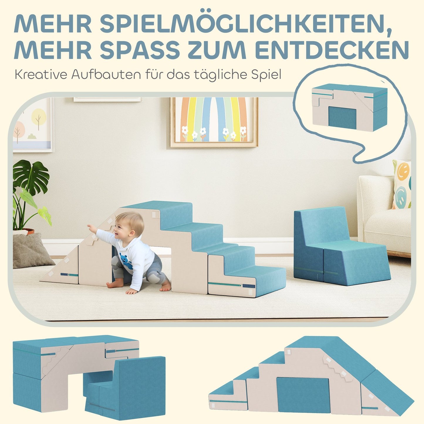 Soft Play Block Set for Toddlers, Faux Leather, Foam