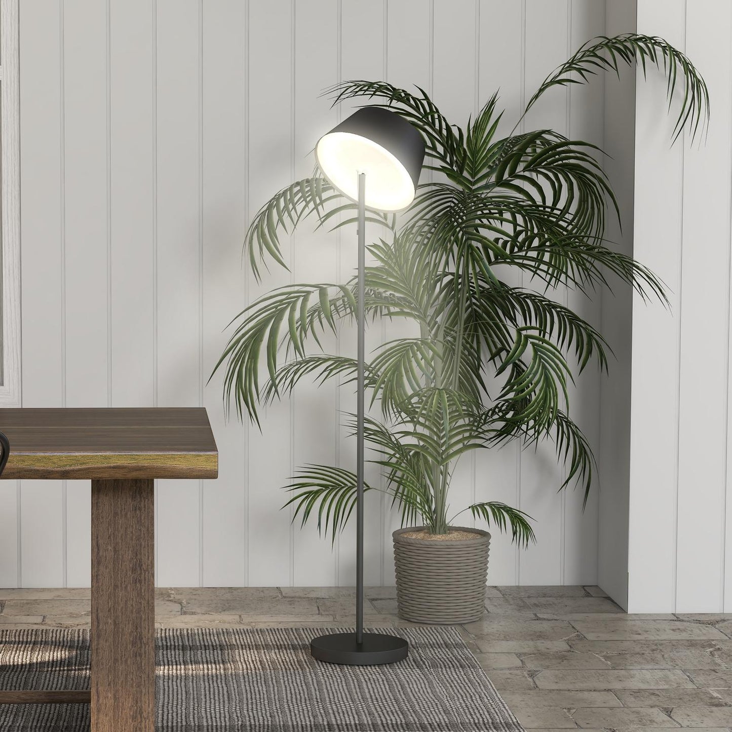 Outdoor solar floor lamp, USB rechargeable, IP44 waterproof