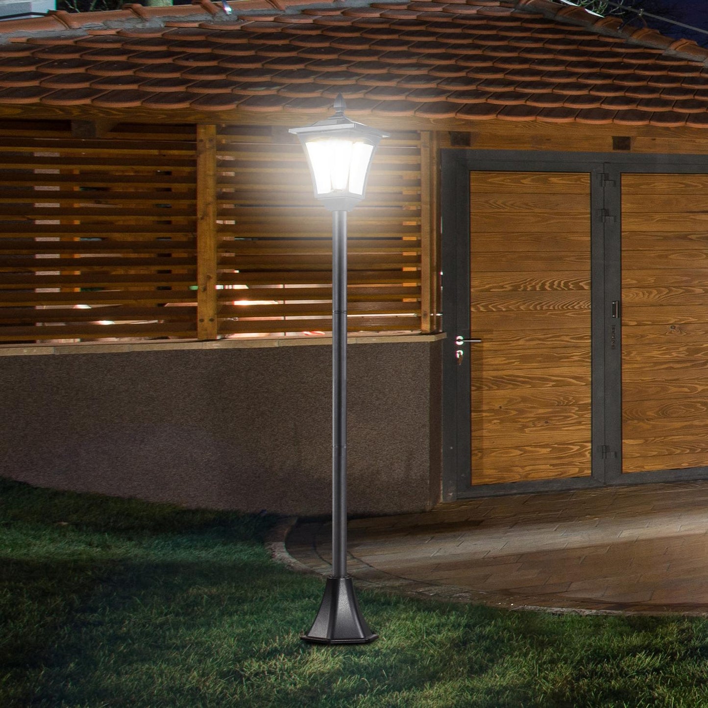 Solar LED Garden Path Light - 40 Lumen, black, 160 cm