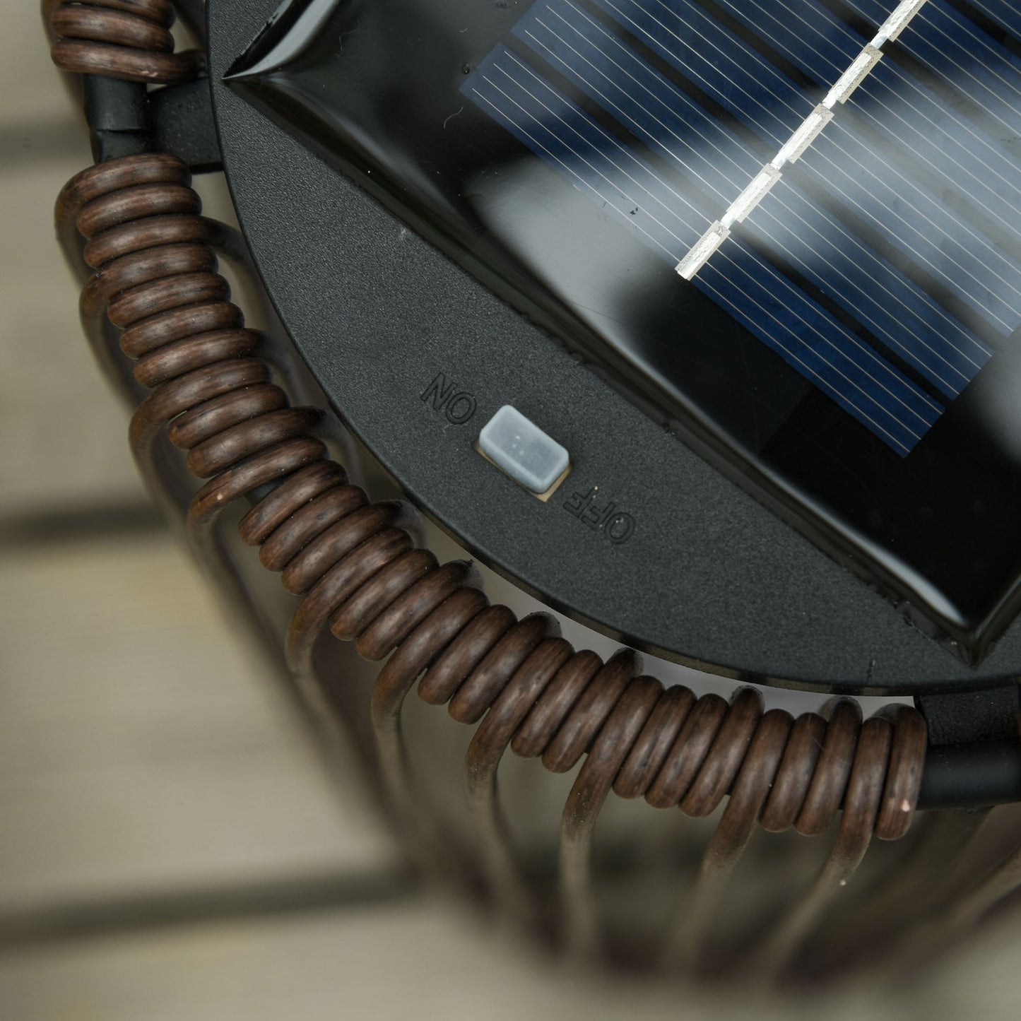 Solar Rattan Garden Lamp, LED, 61 Cm, Brown