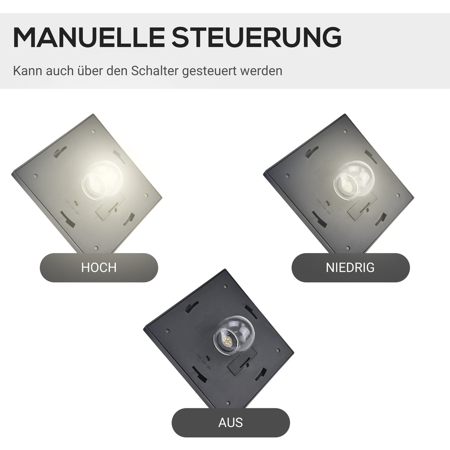 Solar Garden Path Light, 3 Flames, Stainless Steel, LED