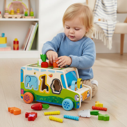 Sorter - wooden car Kruzzel 26250