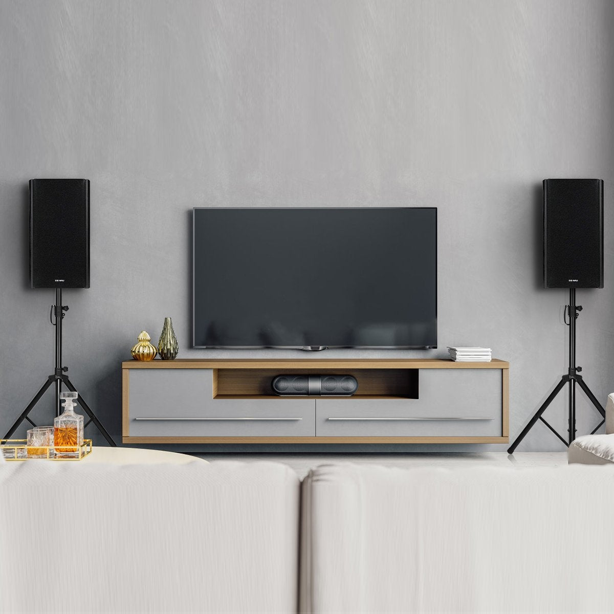 Speaker stand 97 - 183 cm height-adjustable speaker stand black