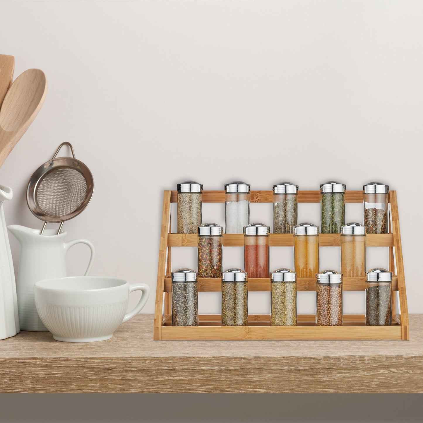 Spice rack in bamboo