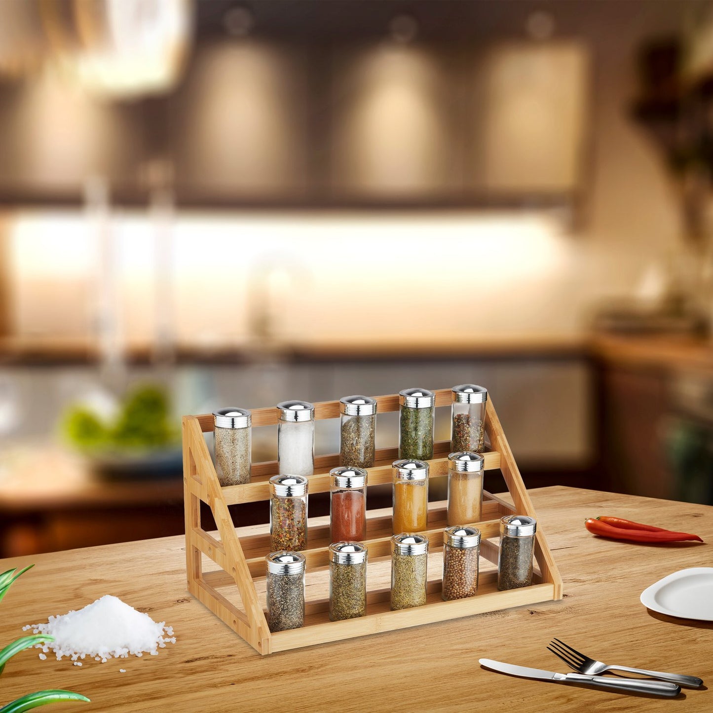 Spice rack in bamboo