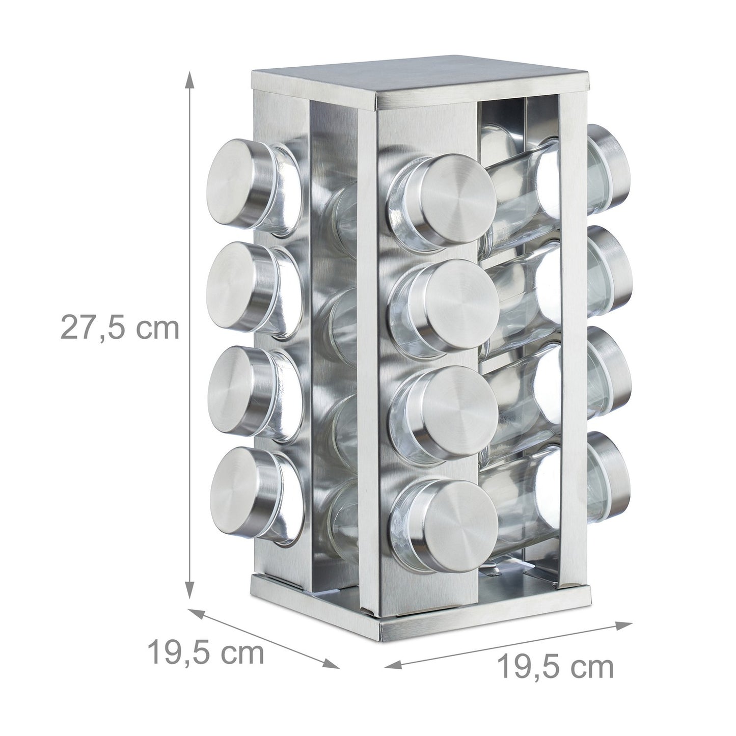 Spice rack with 16 pcs. glass jars