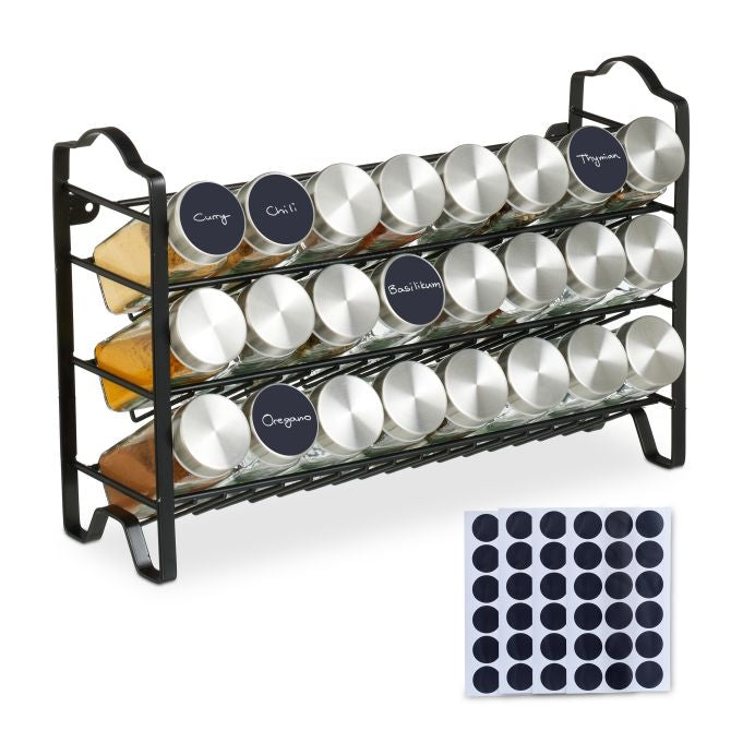 Spice rack with 24 glasses