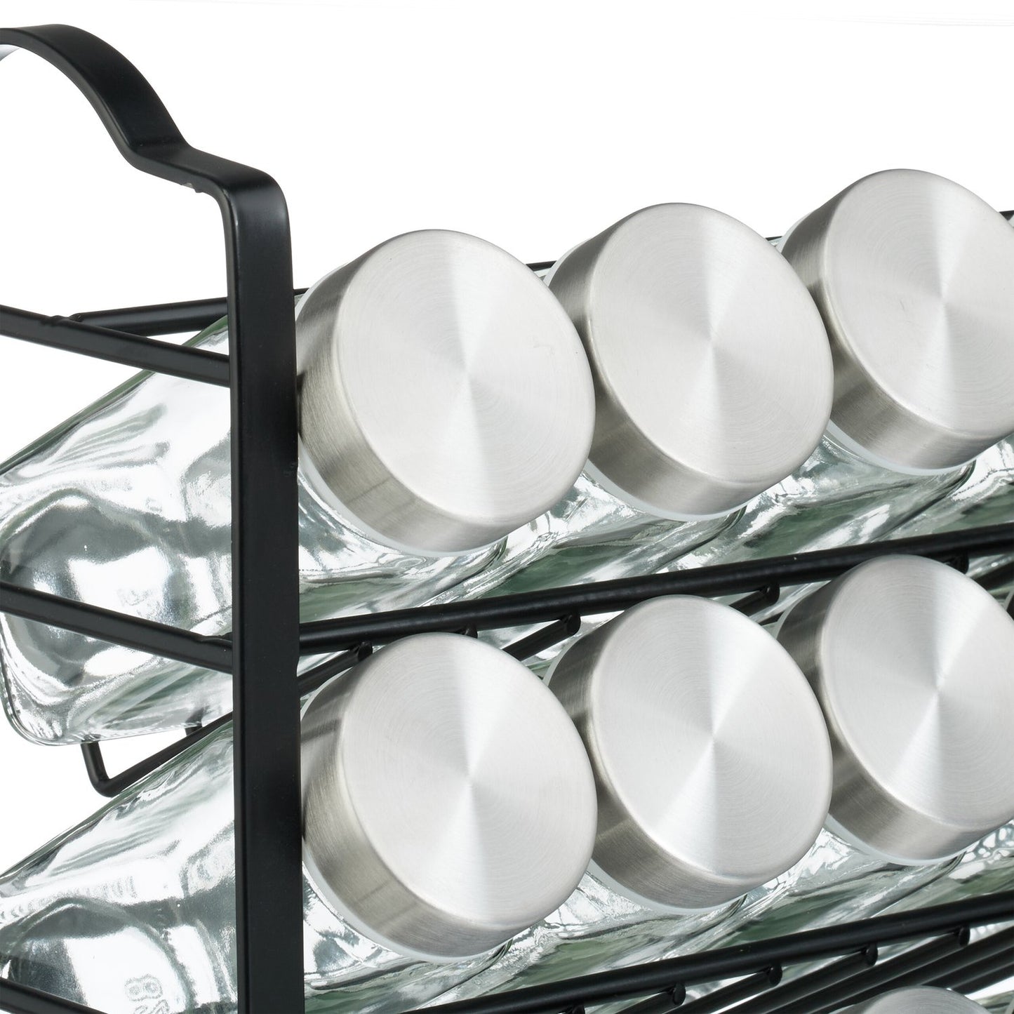 Spice rack with 24 glasses