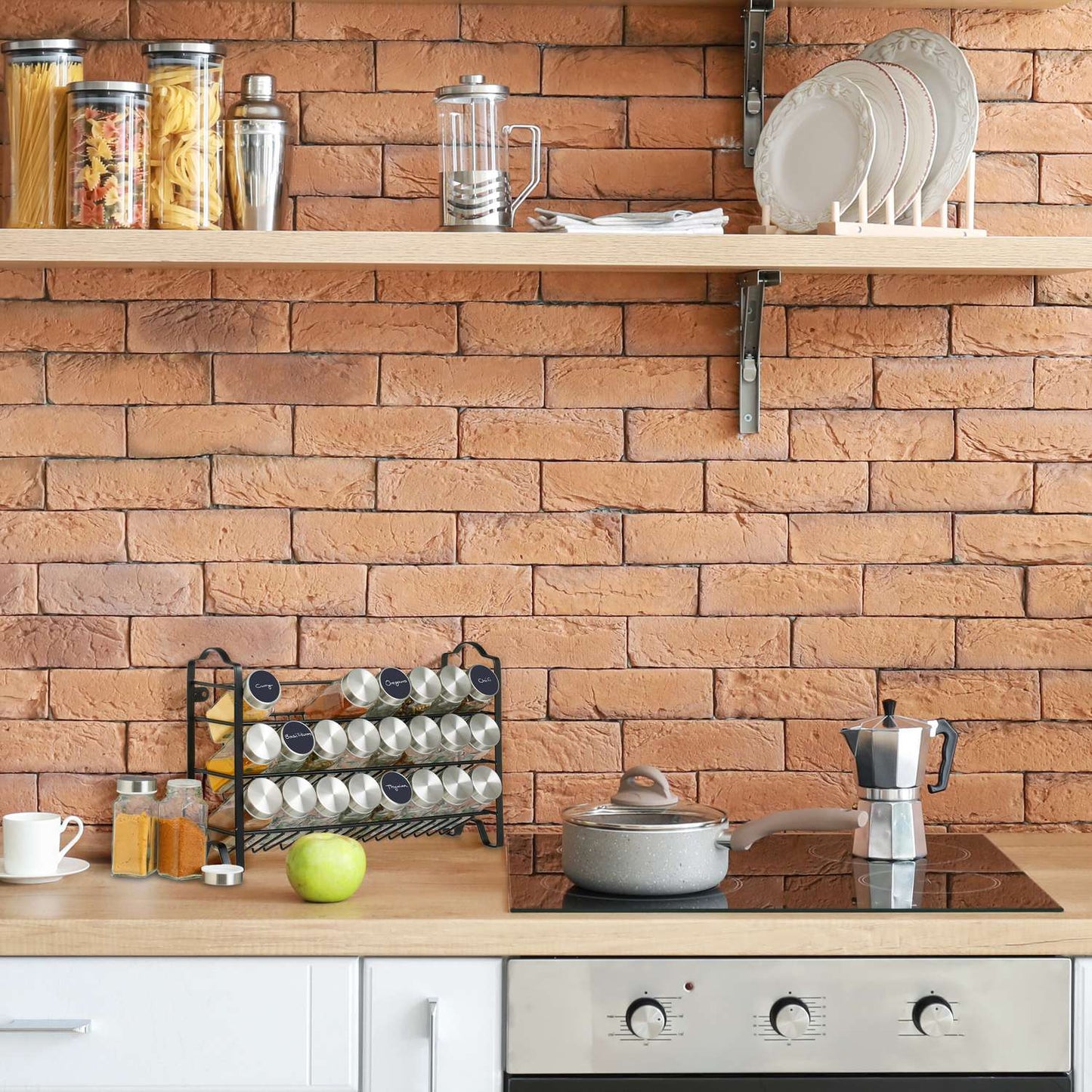 Spice rack with 24 glasses