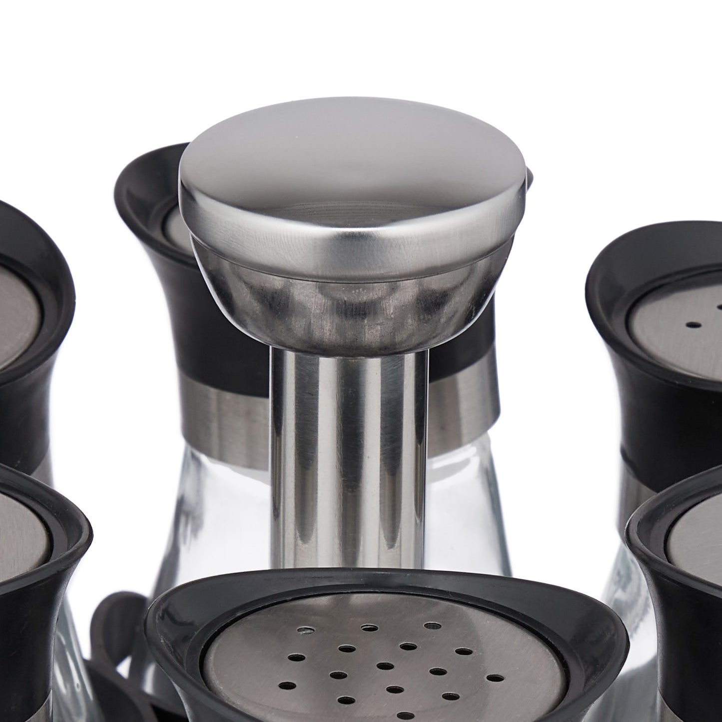 Spice rack with 6 glass jars
