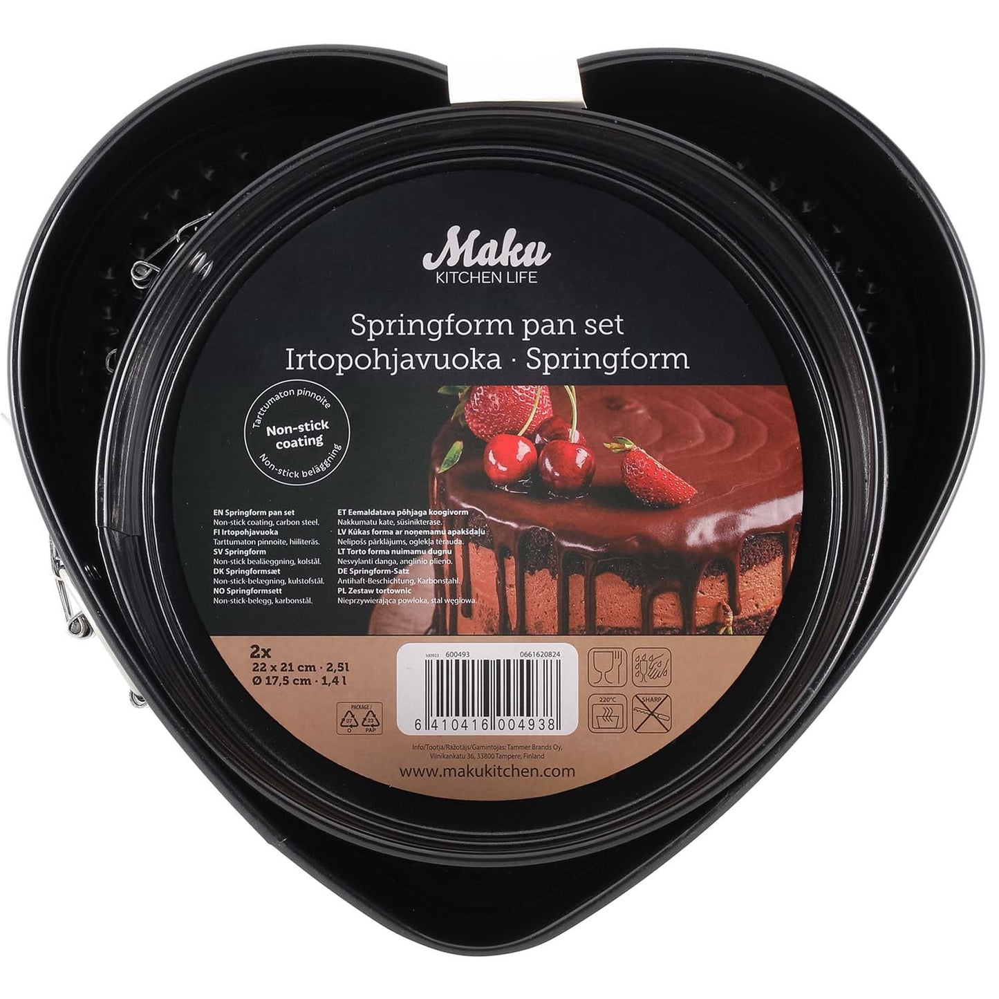 Springform Pans with Removable Bottom, Set of 2