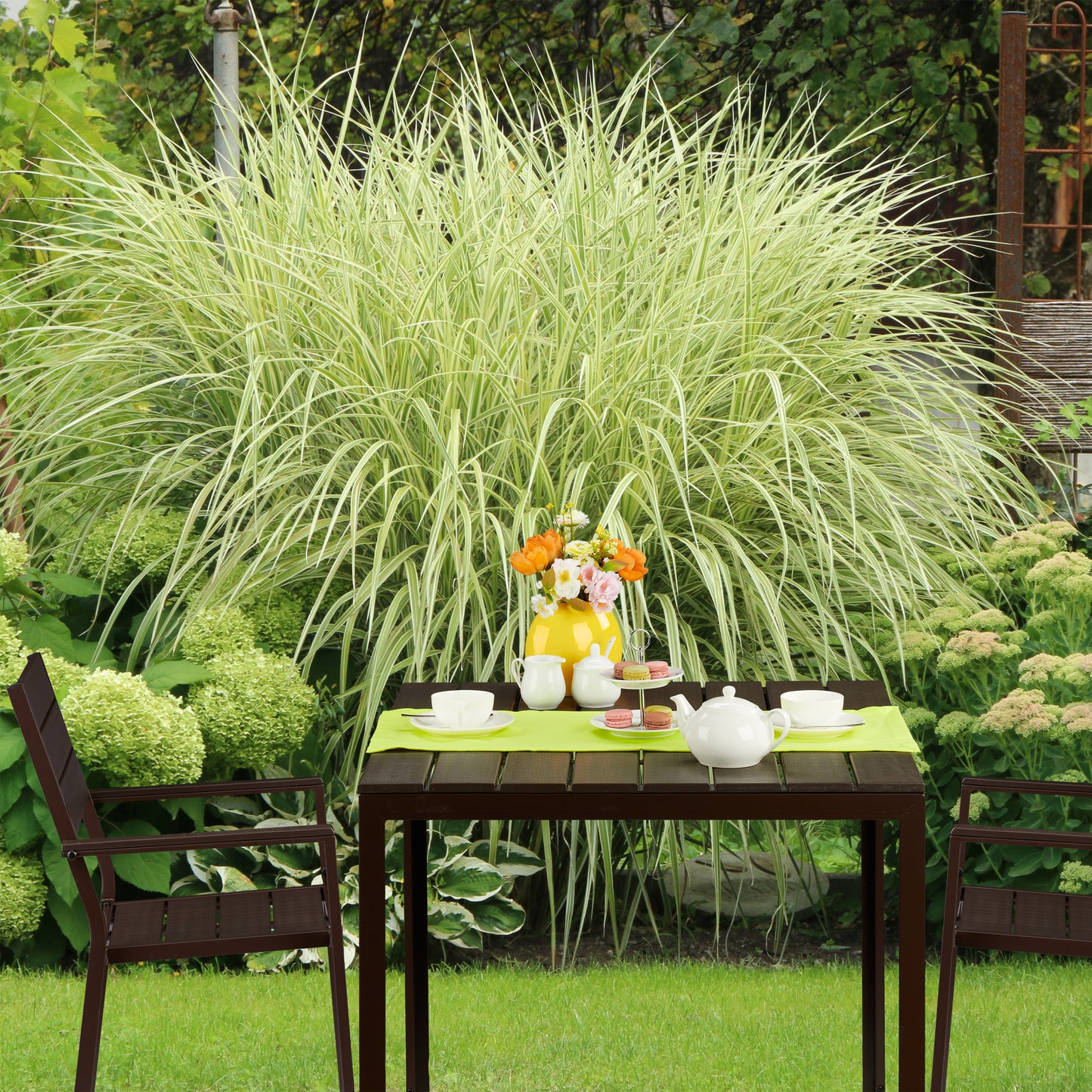 Square Garden Table with Wood Effect