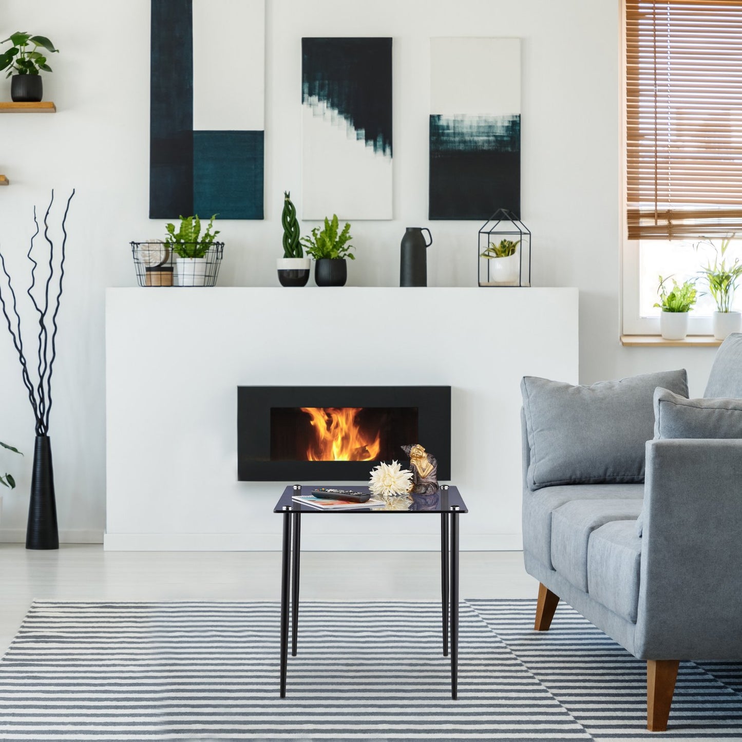 Square Glass Side Table