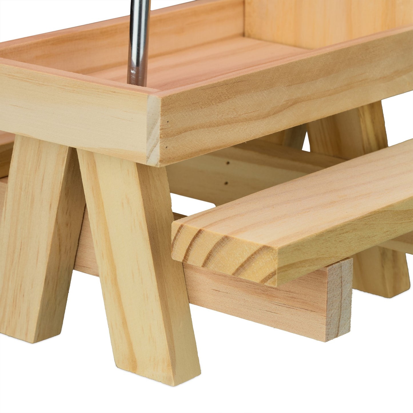 Squirrel Picnic Table Feeder with 2 Umbrellas