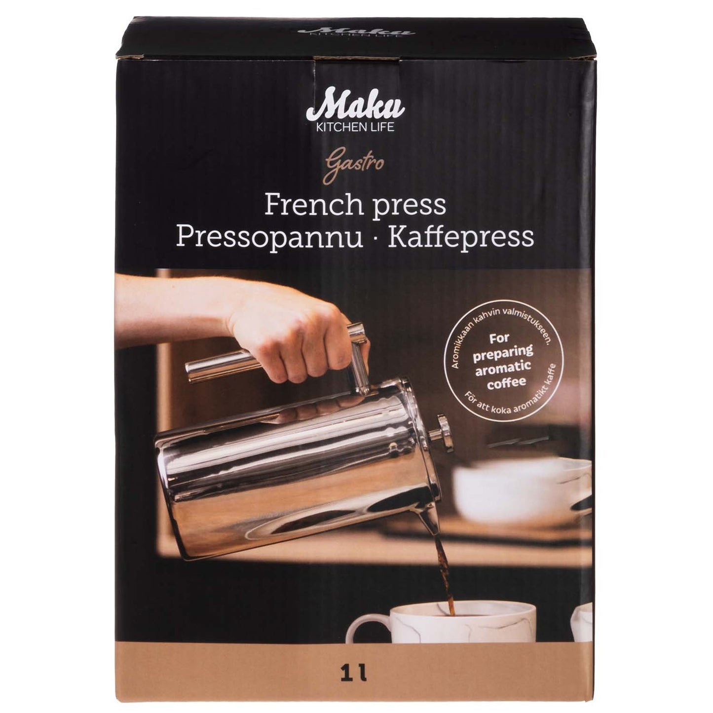 Stainless Steel Coffee Press, 1 Liter Capacity
