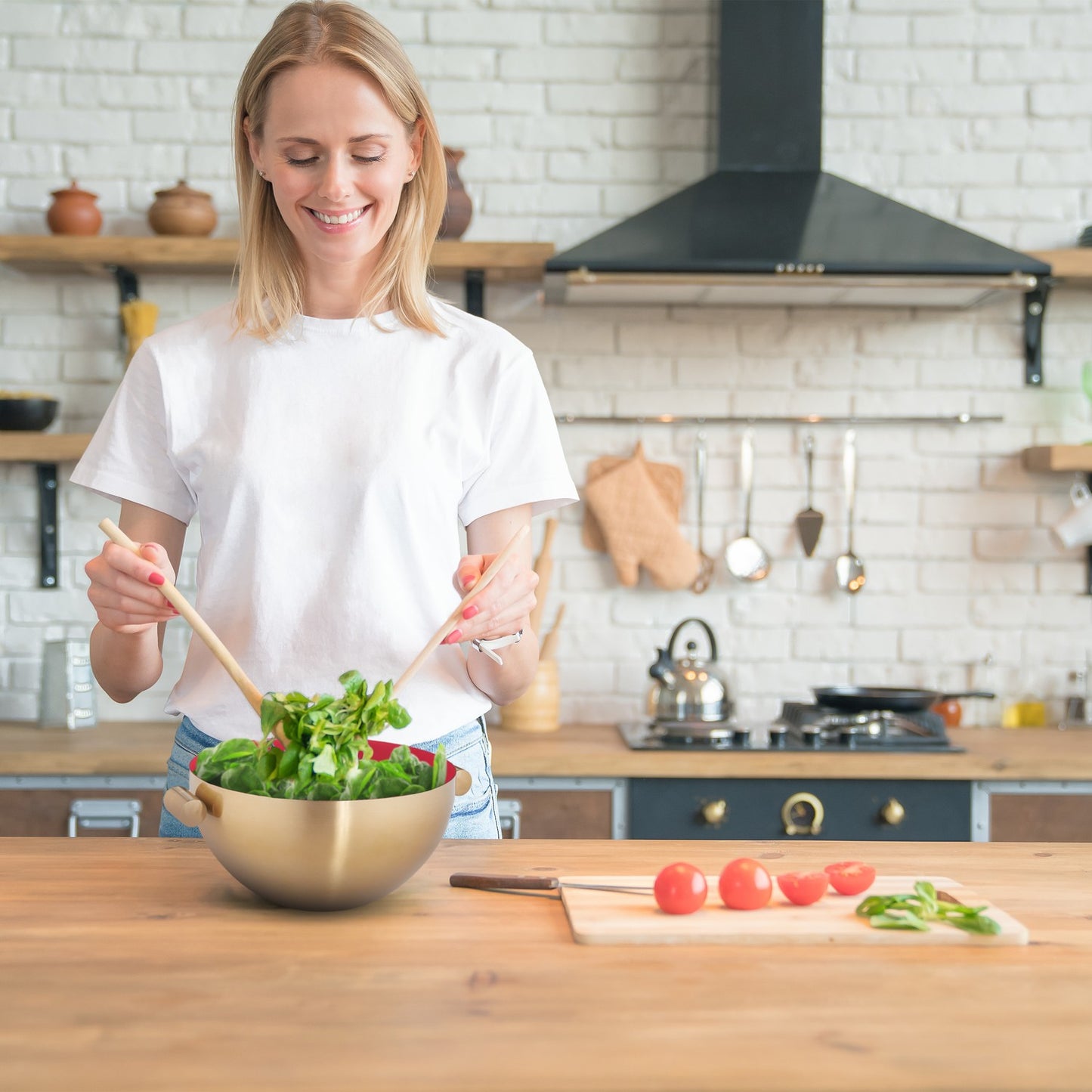 Stainless Steel Serving Bowl Gold