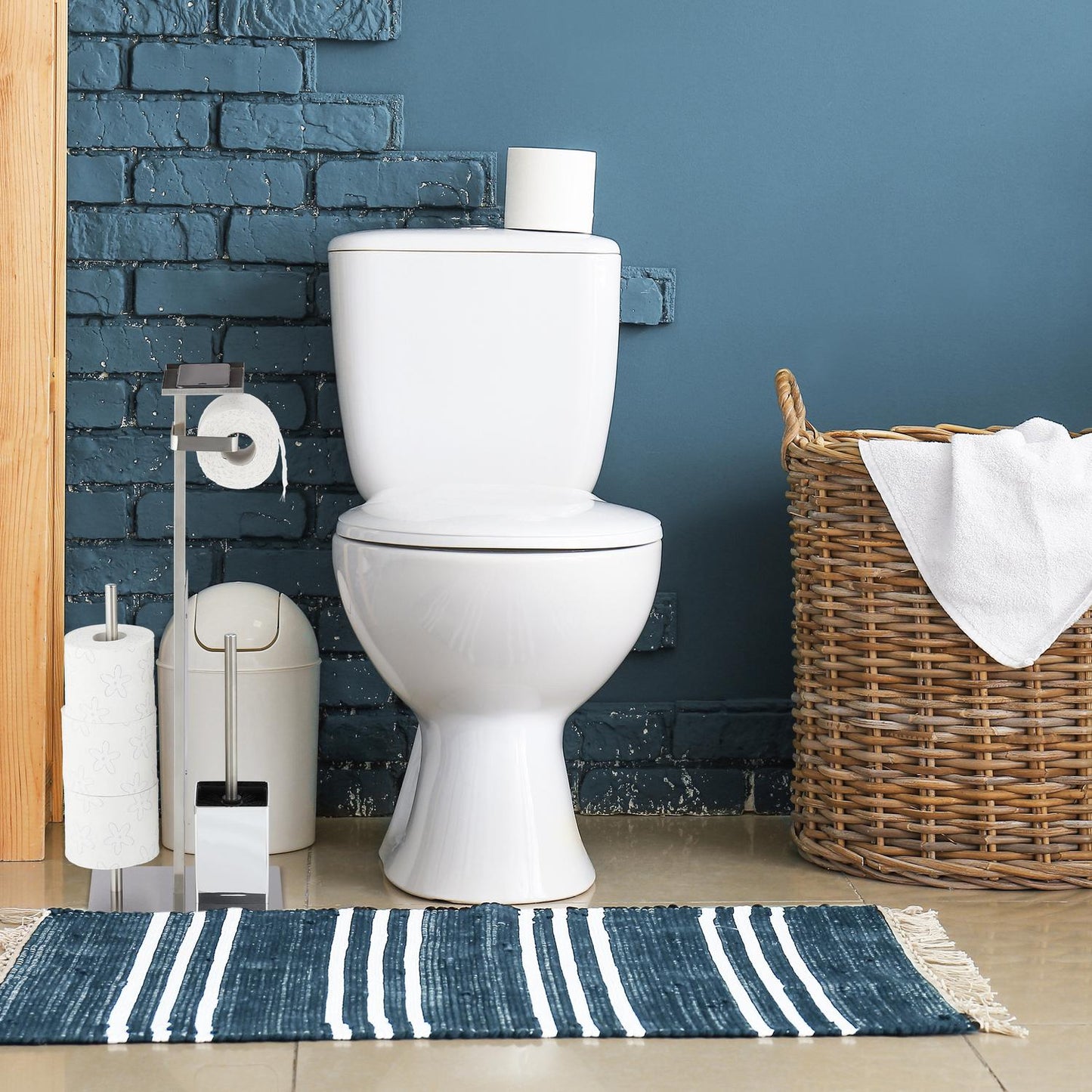 Stainless Steel Toilet Set with Tray