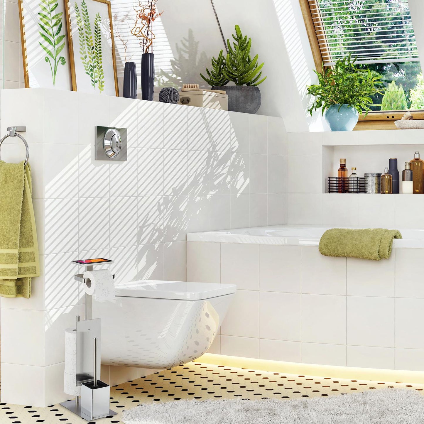 Stainless Steel Toilet Set with Tray