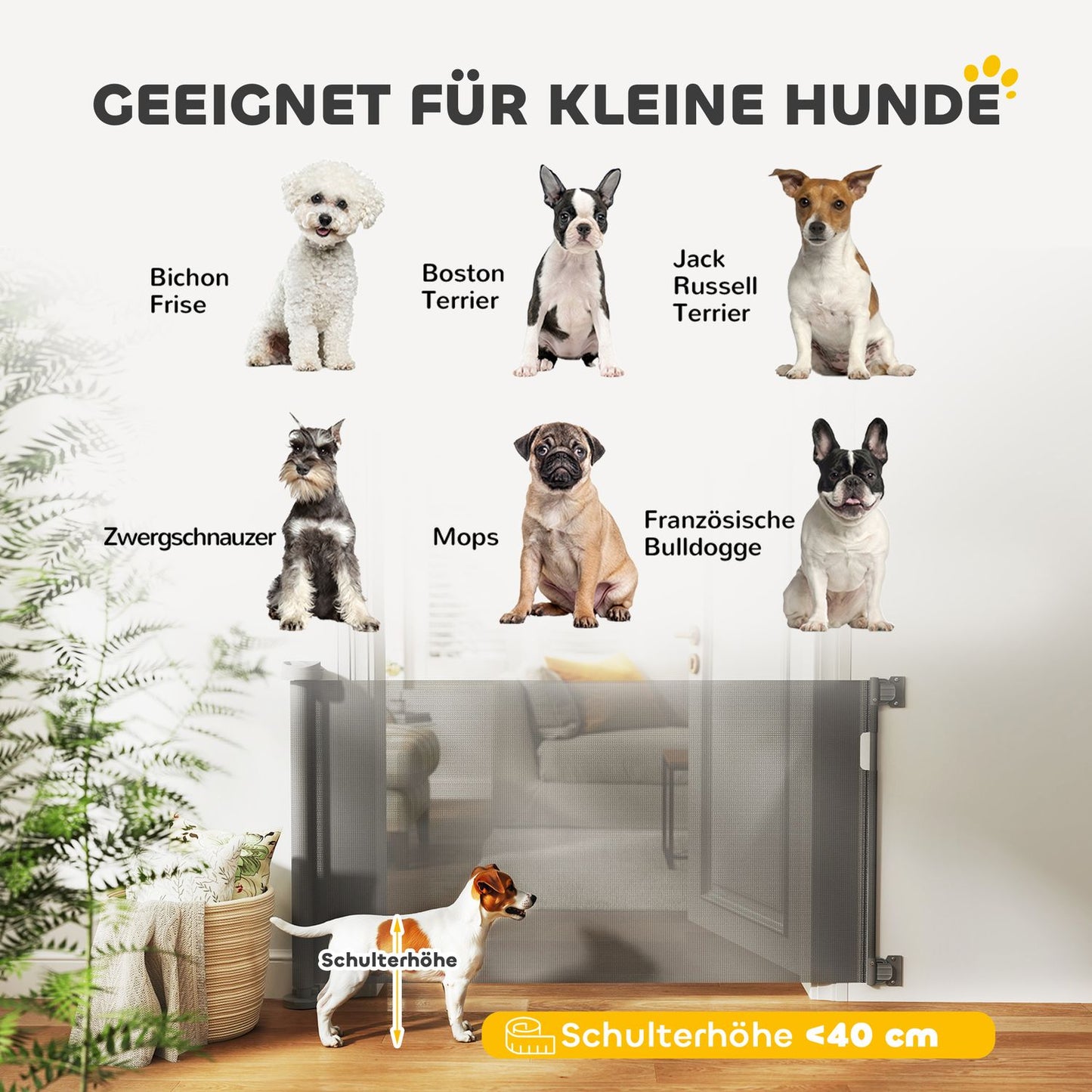 Retractable Pet Gate, Extendable 0-136cm, 87cm High