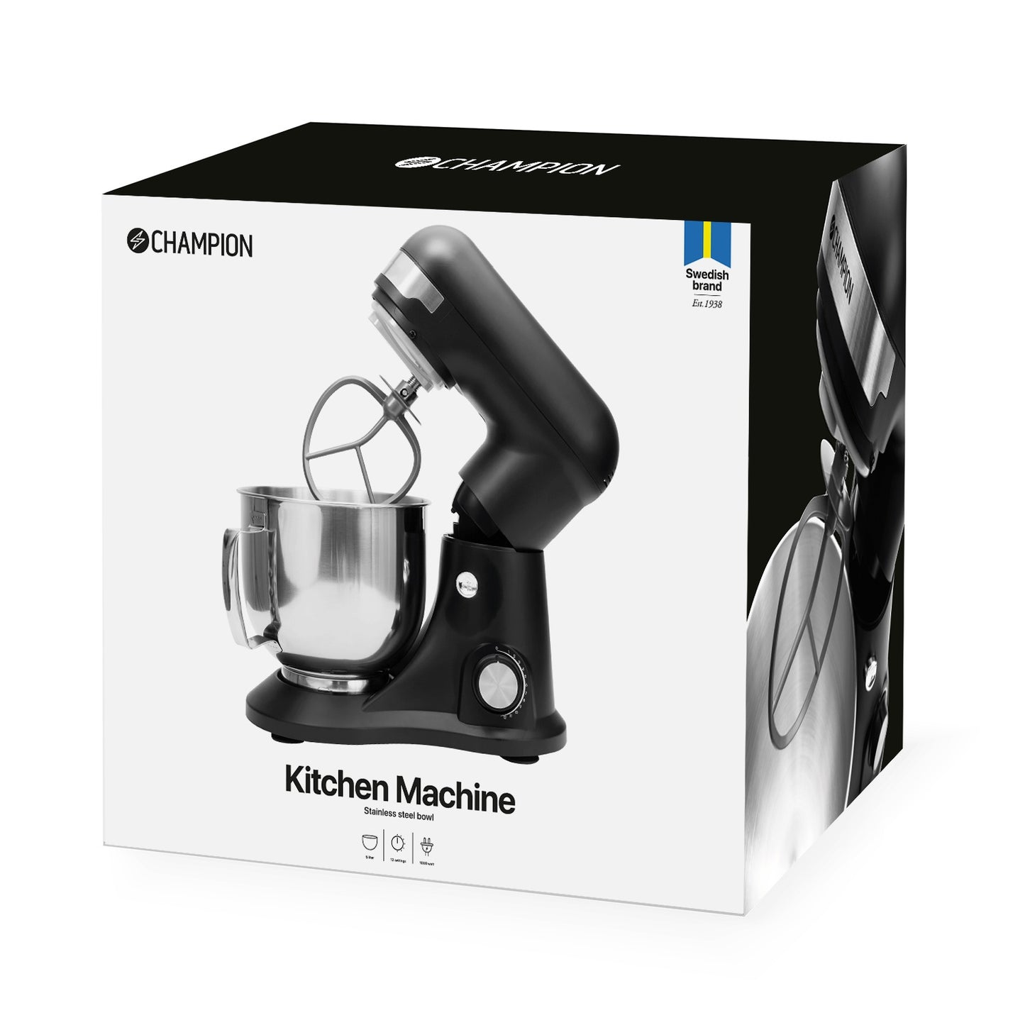 Stand Mixer 5L 1000W, Matte Black, 12 Speeds
