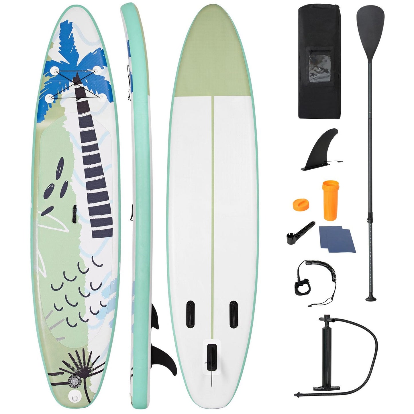 Stand Up Surfboard Inflatable Surfboard Paddle Board 320 x 76 x 15 cm Green