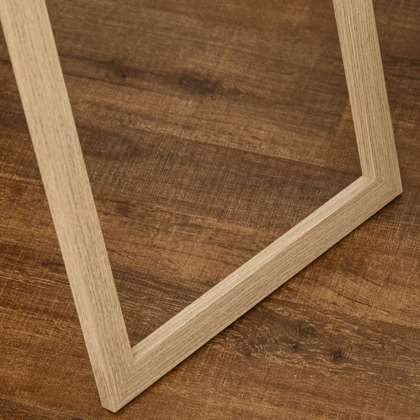 Full-length standing mirror, wood grain, silver/light brown