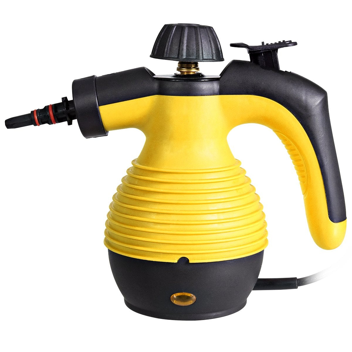 Steam cleaner handheld 9-piece accessory set and safe design steam cleaning yellow